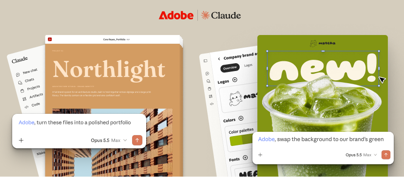 Screenshot of Adobe's Creative Cloud plugin integration for Anthropic's AI assistant