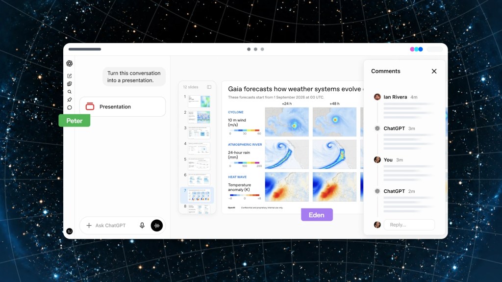 Screenshot of OpenAI's ChatGPT collaborative slides feature