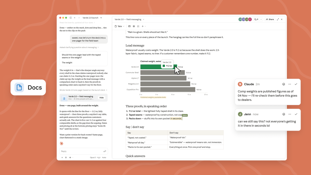 Anthropic tries to make Claude stickier with launch of Docs and Slides
