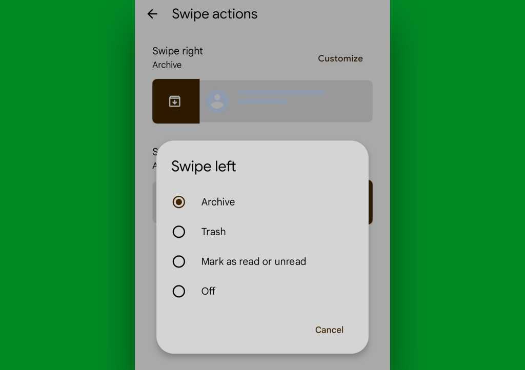 Google Messages Android gestures: Swipe actions