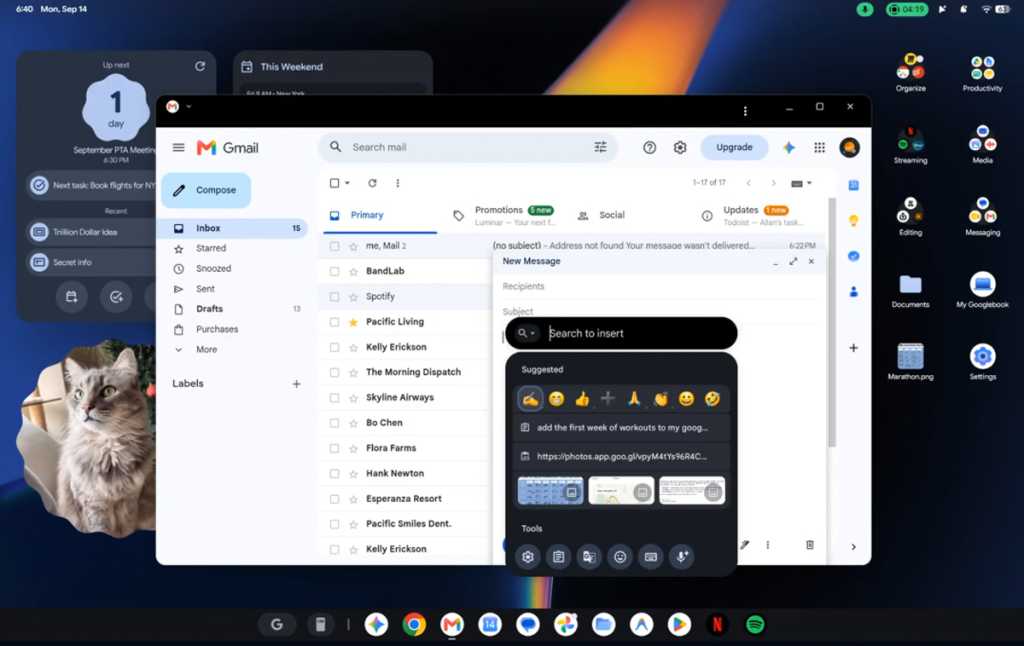 Googlebook Quick Insert