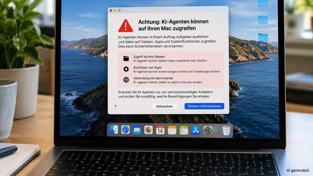 ஆப்பிள் ஆலை auf Mac-Computern Warnung vor KI-Agenten ஆப்பிள் ஆலை auf Mac-Computern Warnung vor KI-Agenten