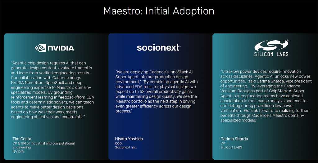 Cadence Maestro initial adoption