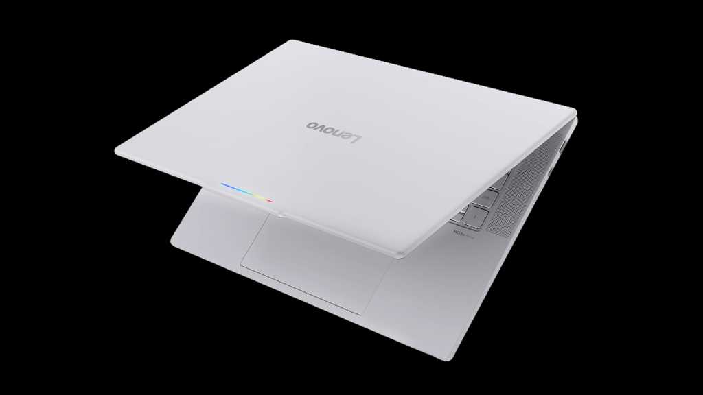 photo of lenovo googlebook with lid partially open